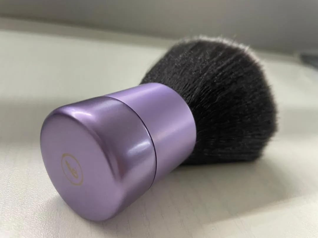 Luxurious and Very Large Soft Fluffy Powder Brush, Use as a Spray Tan Finishing Tool, Multipurpose Face and Body Barber and Beauty Tool, Large Kabuki Brush by BevyGold (Violet)