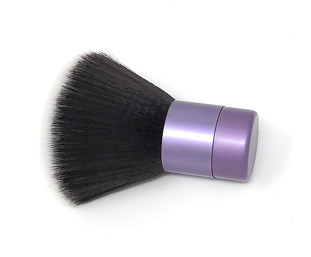 Luxurious and Very Large Soft Fluffy Powder Brush, Use as a Spray Tan Finishing Tool, Multipurpose Face and Body Barber and Beauty Tool, Large Kabuki Brush by BevyGold (Violet)