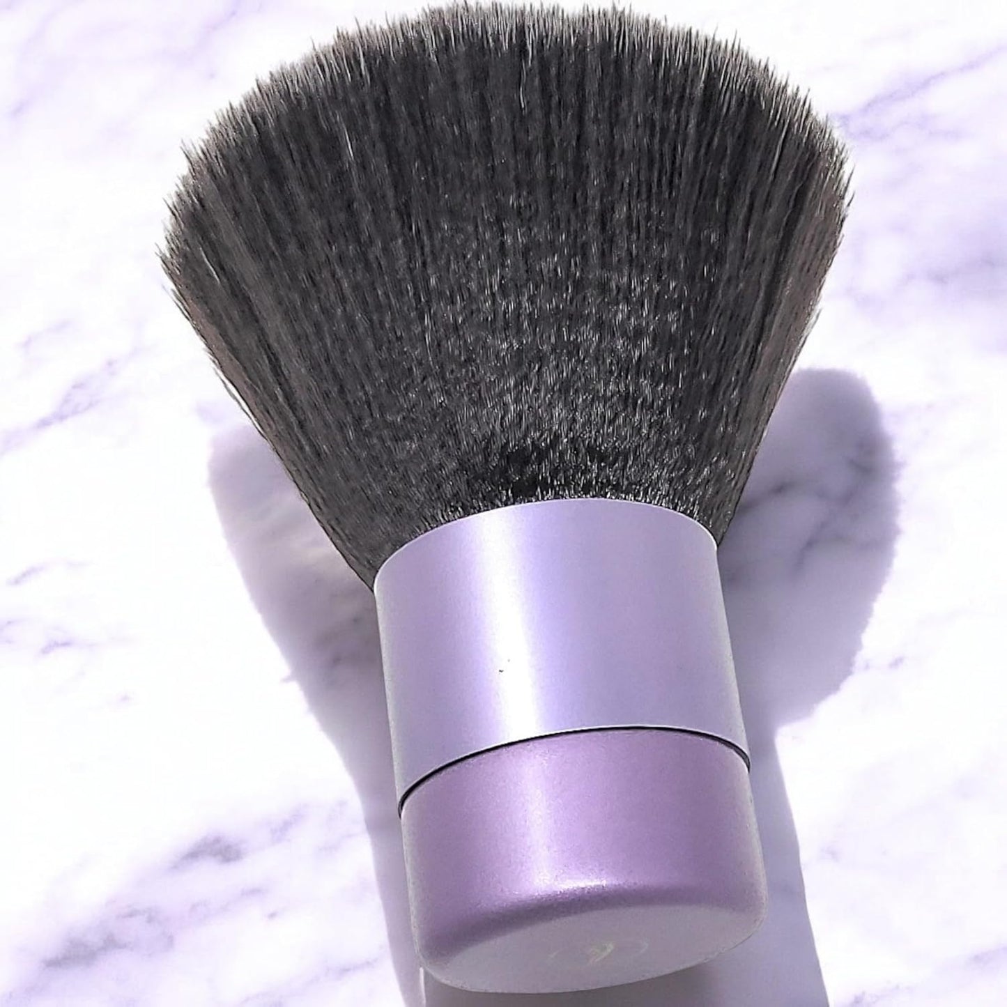Luxurious and Very Large Soft Fluffy Powder Brush, Use as a Spray Tan Finishing Tool, Multipurpose Face and Body Barber and Beauty Tool, Large Kabuki Brush by BevyGold (Violet)