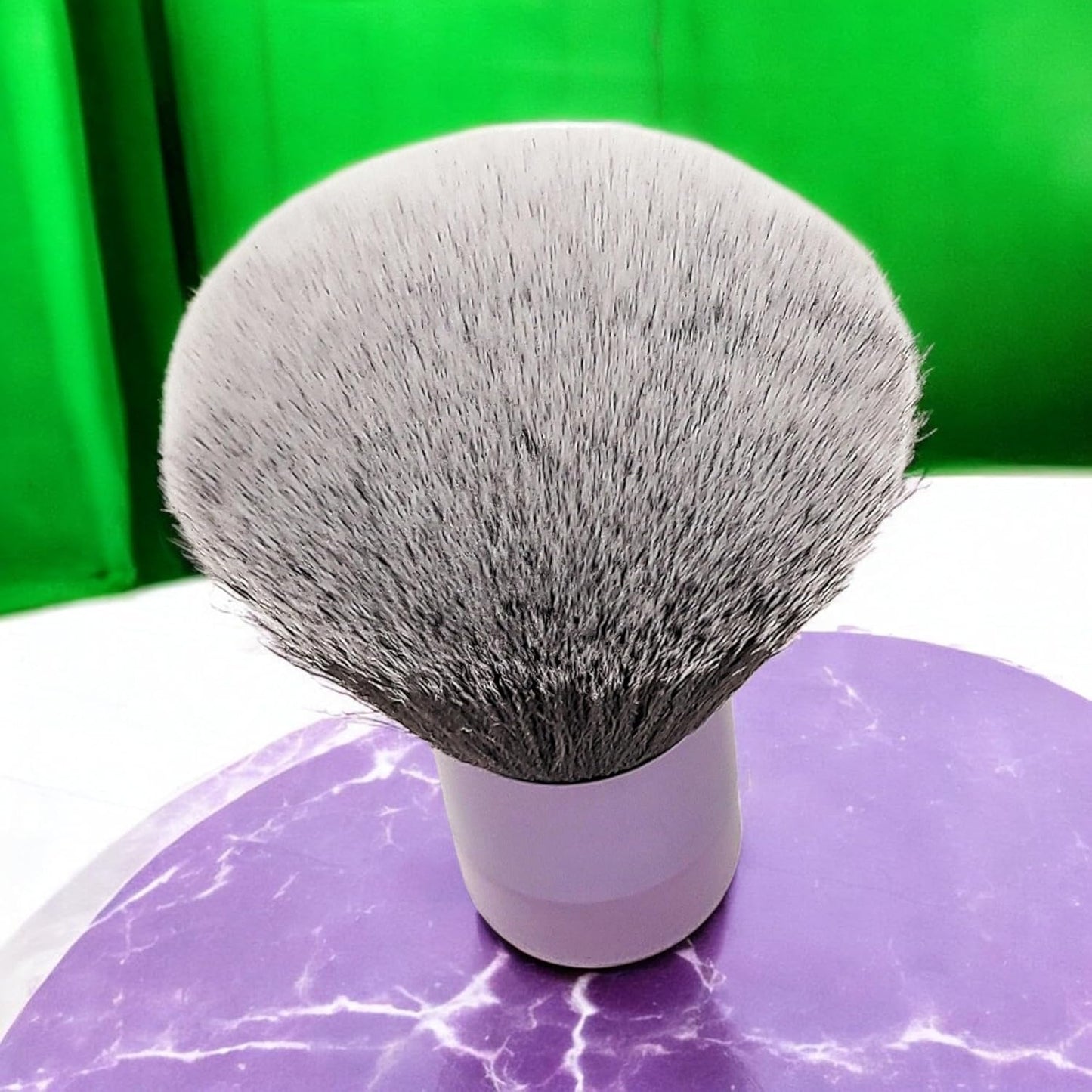 Luxurious and Very Large Soft Fluffy Powder Brush, Use as a Spray Tan Finishing Tool, Multipurpose Face and Body Barber and Beauty Tool, Large Kabuki Brush by BevyGold (Violet)