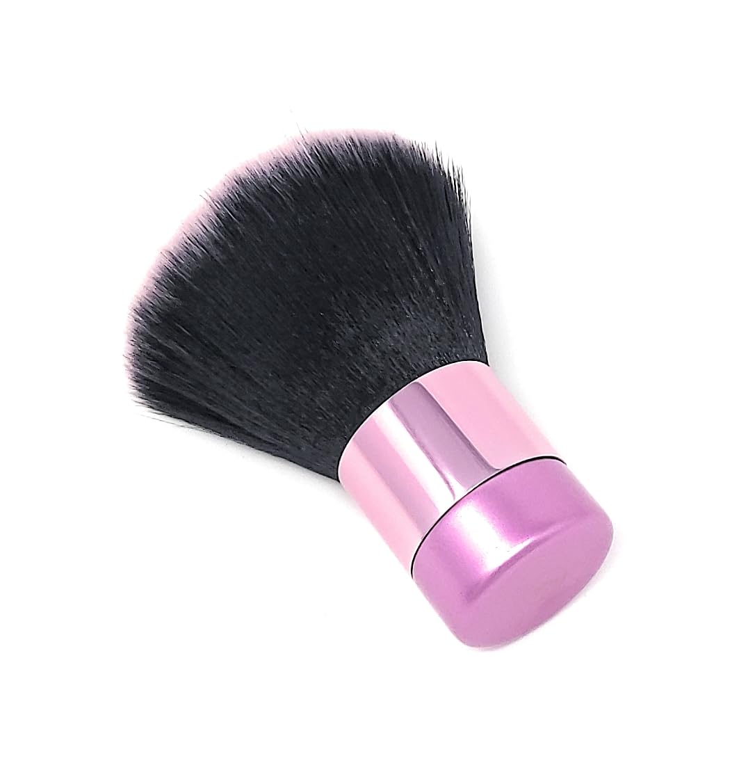 Pink Kabuki Brush – Luxurious Versatility for Face, Body & Barber Use. Designed with plush, fluffy bristles. Perfect for Spray Tan Powder or Blending Bronzer.