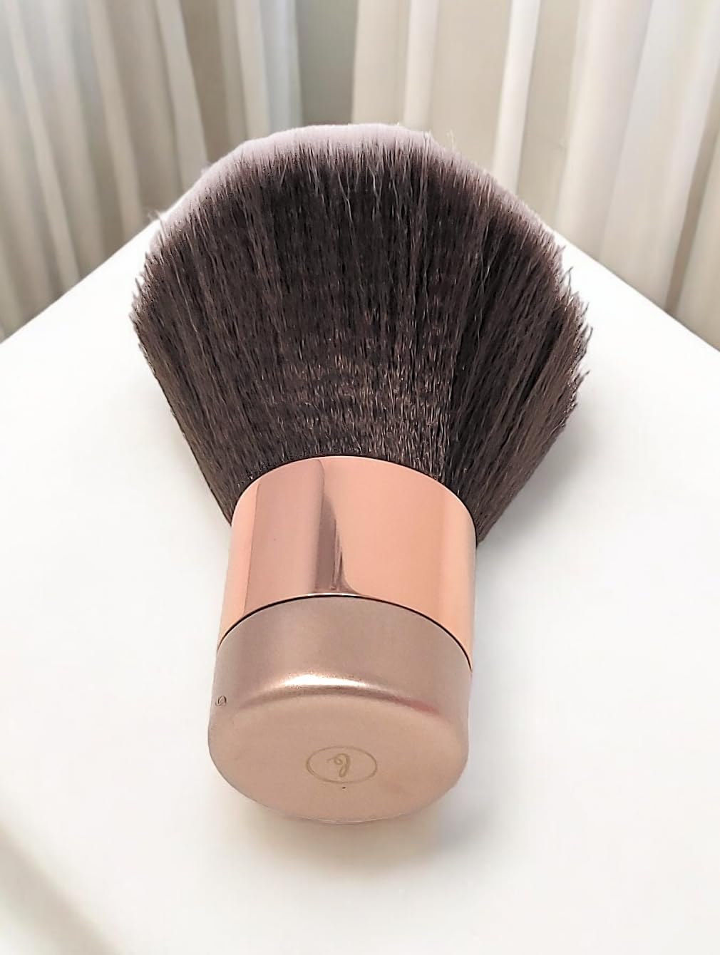 Luxurious and Very Large Soft Fluffy Powder Brush, Use as a Spray Tan Finishing Tool, Multipurpose Face and Body Barber and Beauty Tool, Large Kabuki Brush by BevyGold (Rosegold)