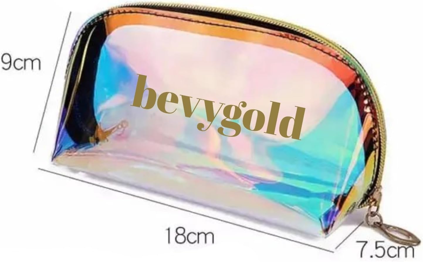 Clear PVC Makeup Bag - Holographic Clear Makeup Bag for Travel (Small)