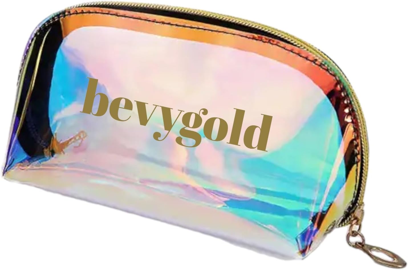 Clear PVC Makeup Bag - Holographic Clear Makeup Bag for Travel (Small)