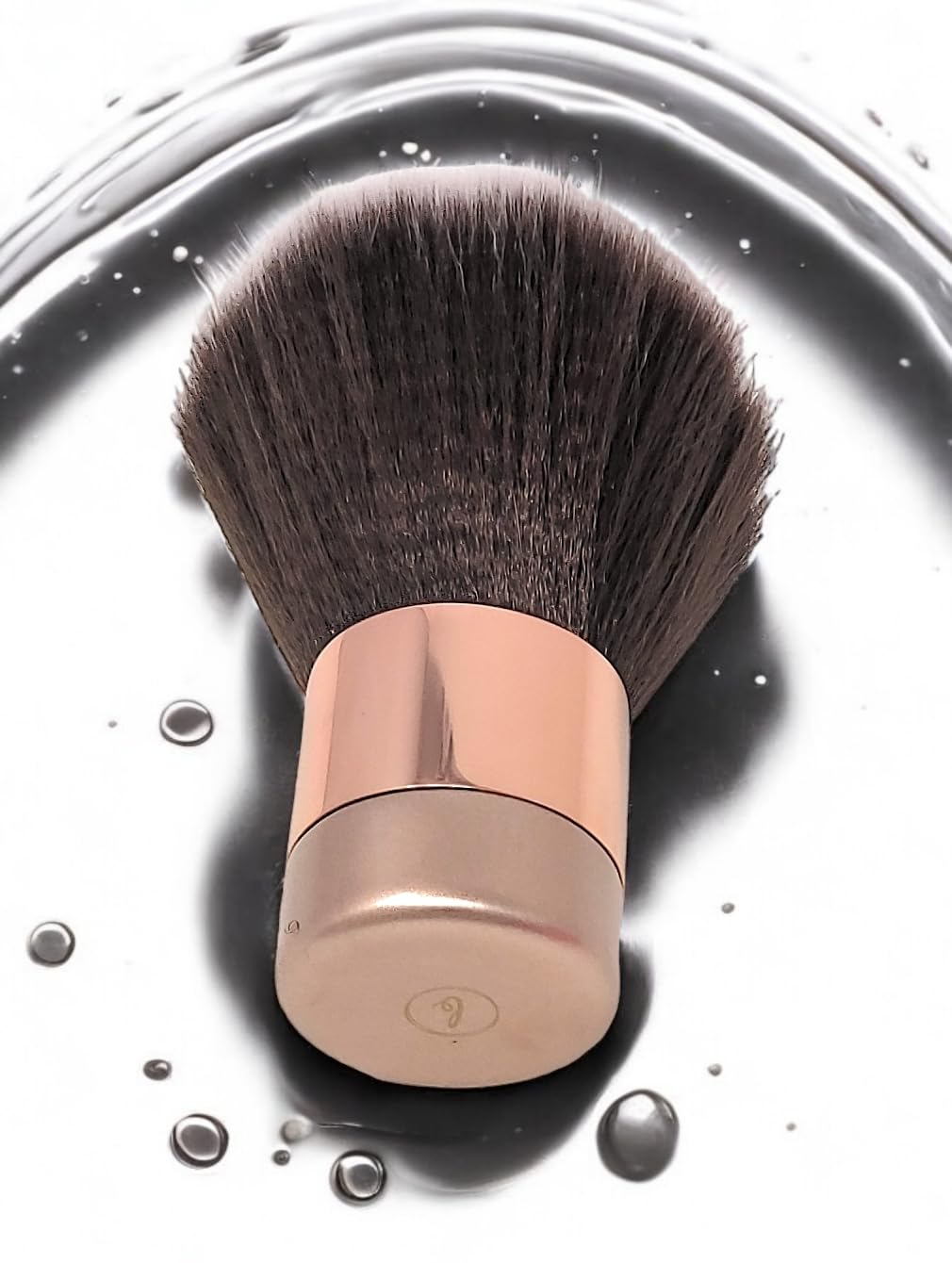 Luxurious and Very Large Soft Fluffy Powder Brush, Use as a Spray Tan Finishing Tool, Multipurpose Face and Body Barber and Beauty Tool, Large Kabuki Brush by BevyGold (Rosegold)