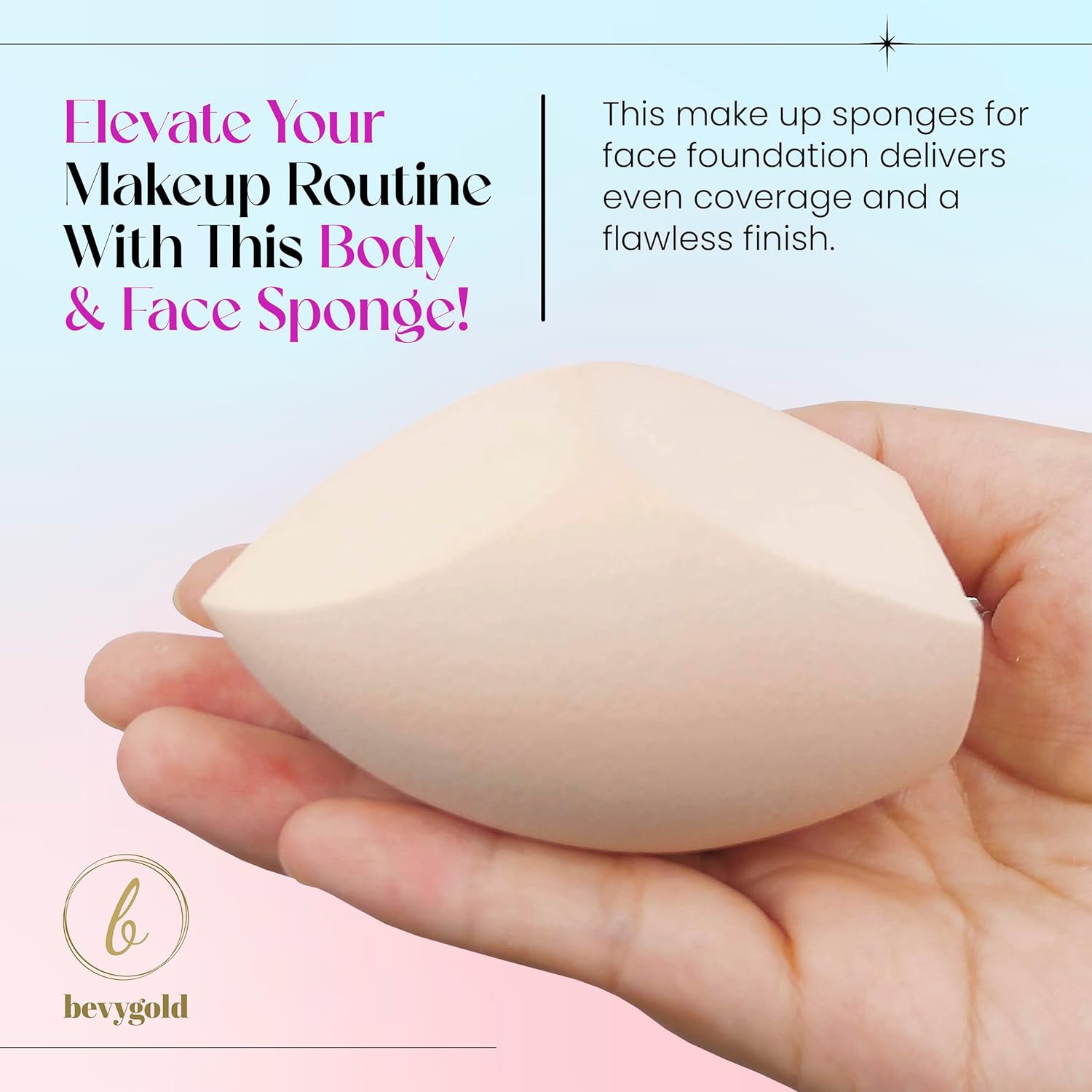 Large Beauty Sponge Makeup Blender: Make Up Sponge Makeup Blender Latex Free and High-definition Flawless for Liquid, Cream, and Powder.