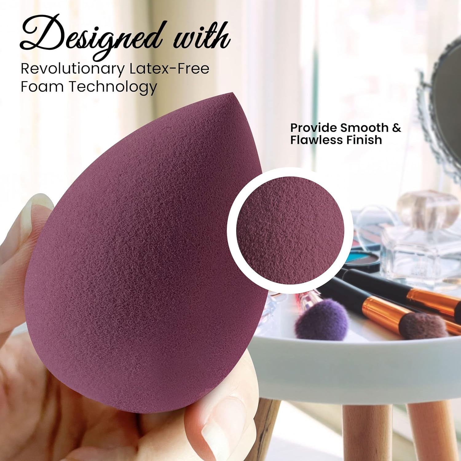 Makeup Sponge Set, Foundation Blending Beauty Sponge, Makeup Beauty Blender Latex Free and High-definition Flawless for Liquid, Cream, and Powder, Multi-colored Makeup Sponges